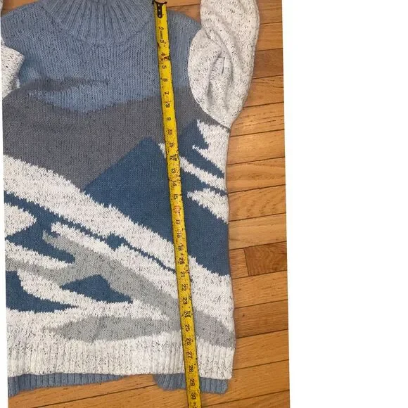LL Bean SIGNATURE WOMENS Cozy Sweater Fair Isle Blue Mountains Medium - Picture 4 of 6
